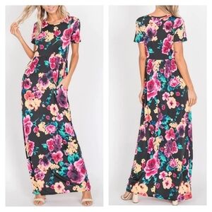 New Heimish Black Floral Maxi